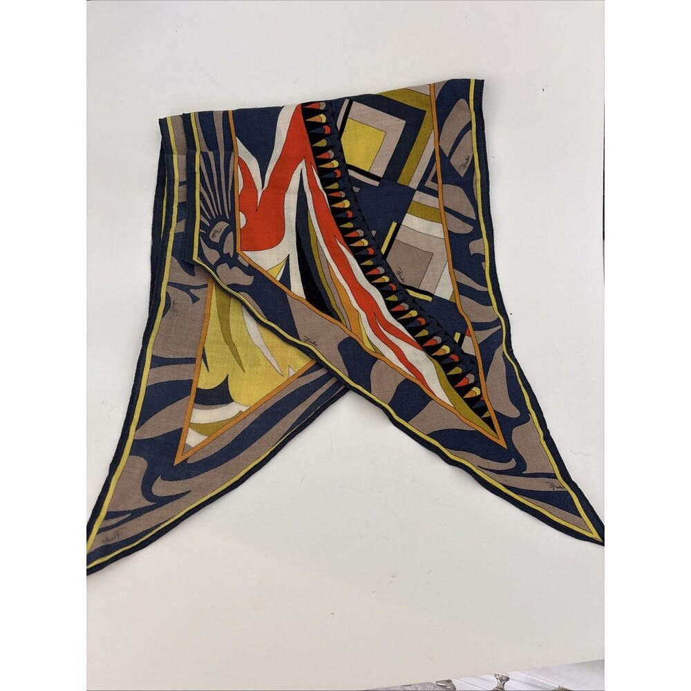 NWOT Authentic EMILIO PUCCI Abstract Printed WOOL SILK Scarf